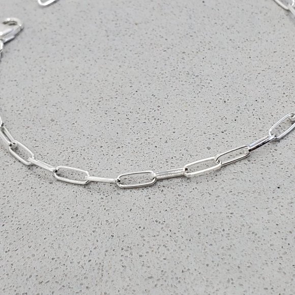 925 Sterling Silver Rectangular Link Bracelet - Picture 3 of 6